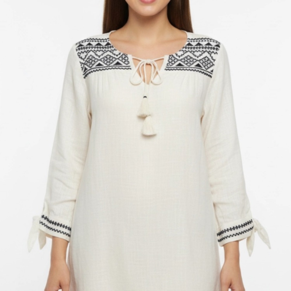FALLS CREEK Off-white Aztec Blouse 14 NWT